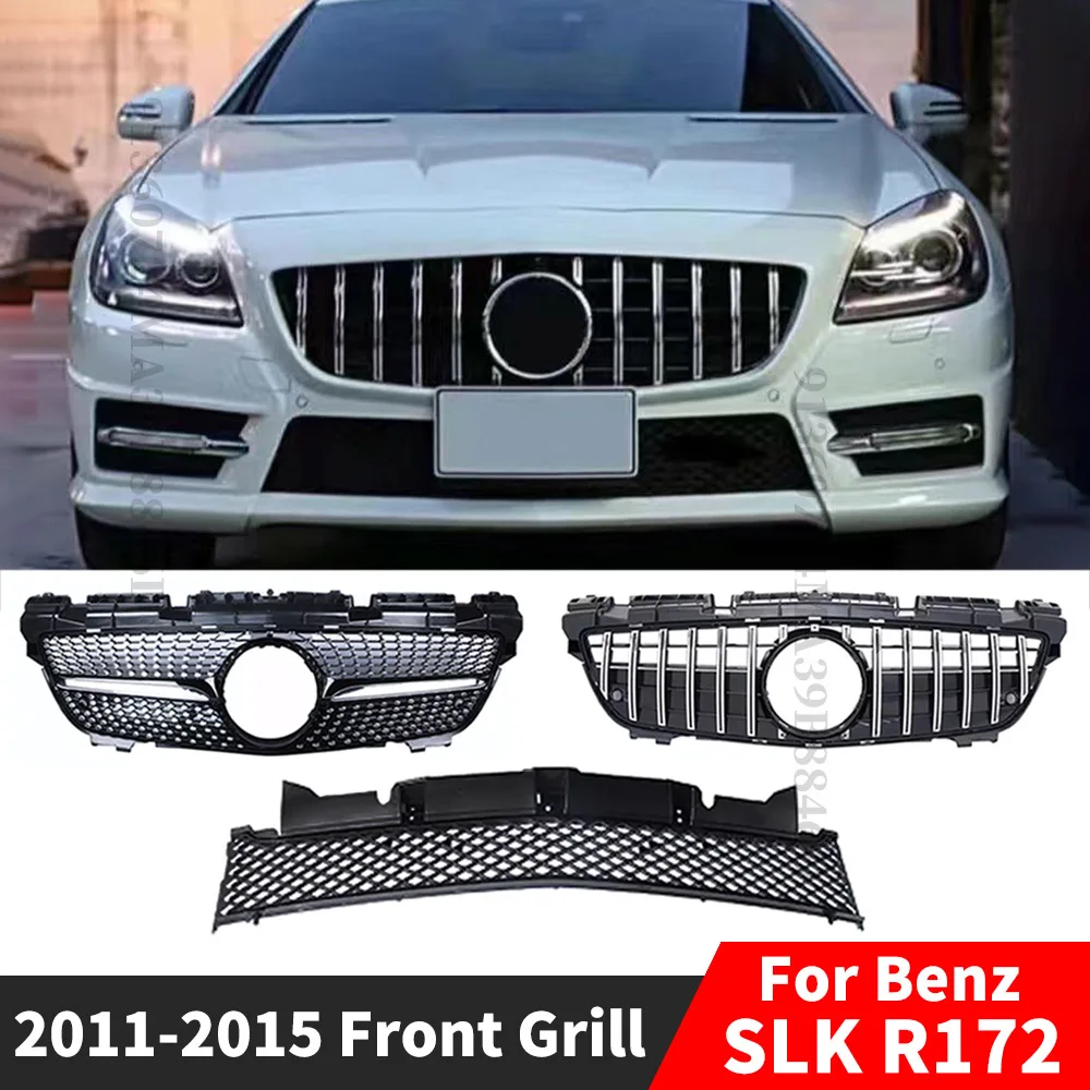 Diamond Gt Hood Mesh Radiatore Griglia Body Kit Griglia Anteriore Griglia Paraurti Per Mercedes R172 Benz Slk 2011-2015 Accessori Tuning