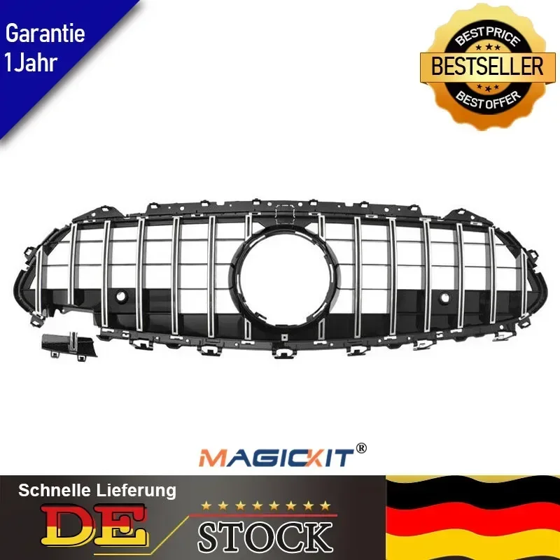 Magickit Per Mercedes Benz Classe Cls W257 C257 Griglia Anteriore 2019-On Panamericana Gt Style Nero + Cromato