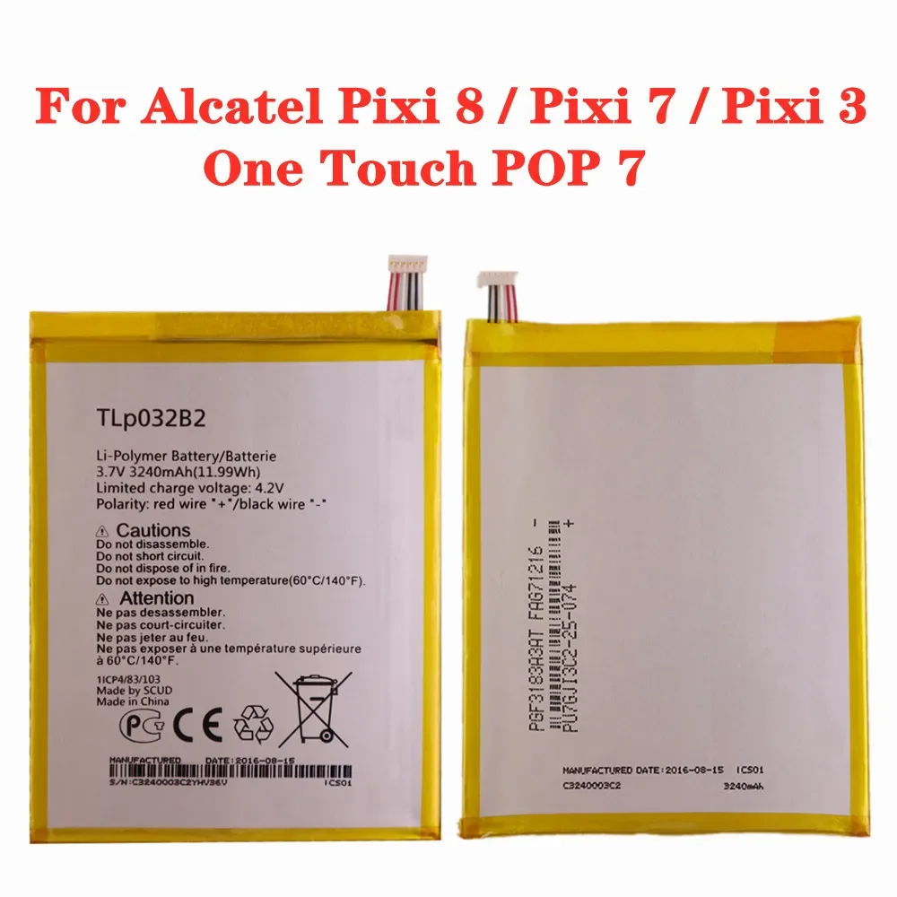Tlp032B2 Tlp032Bd Batteria Originale Per Alcatel One Touch Pop 7 P310 P310A Pixi 3 / Pixi 7 / Pixi 8 9006W Wifi Ot-9015W Tablet