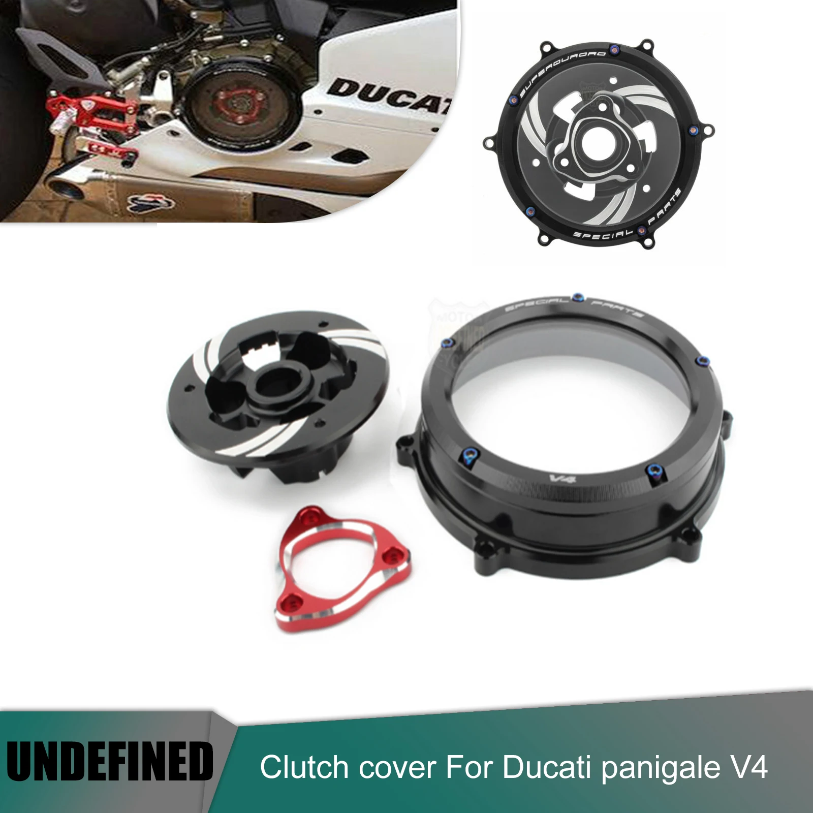 Coperchio Frizione Trasparente Motore Cnc Racing Protector Guard Spingidisco Parti Moto Nero Per Ducati Panigale 1100 998 V4