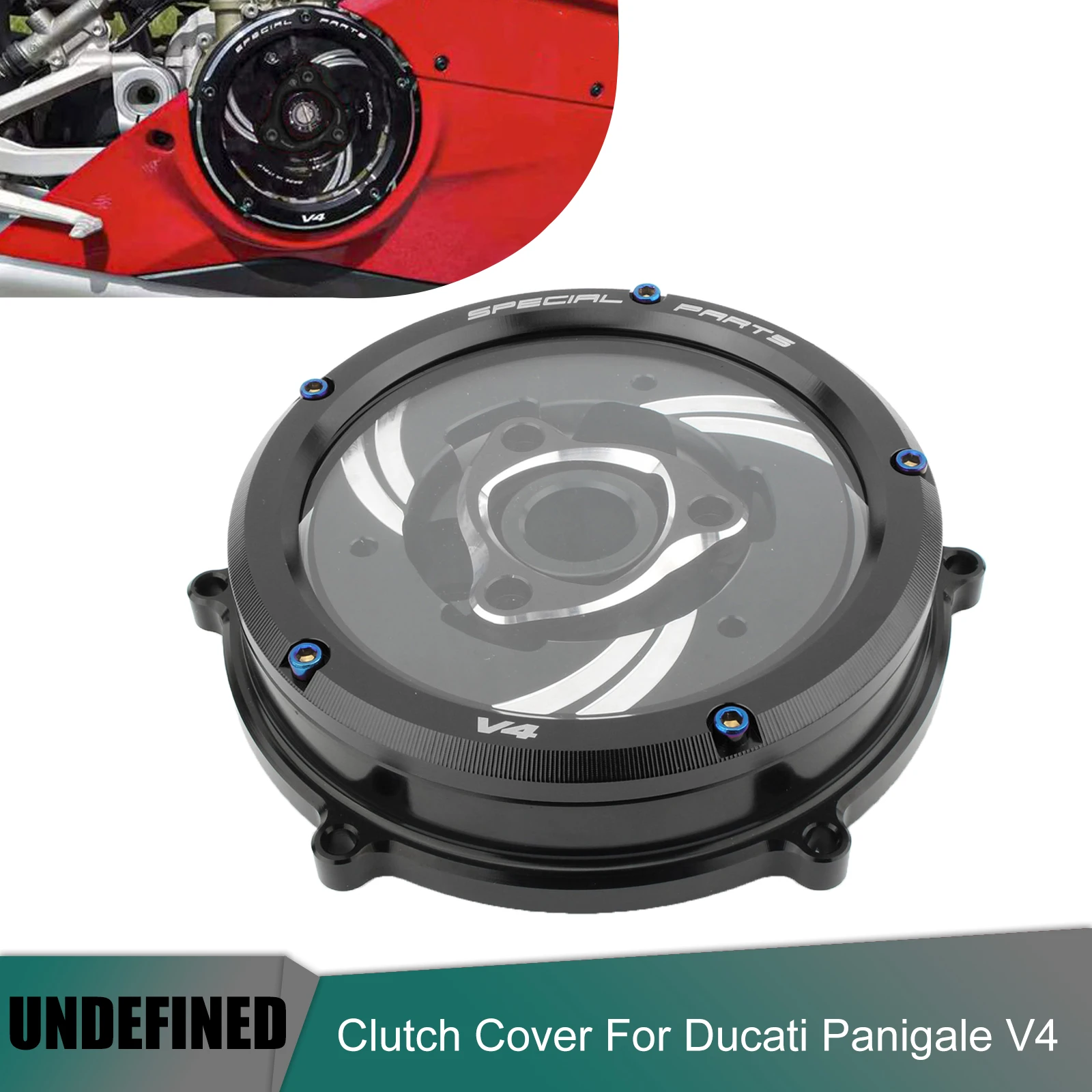 Coperchio Frizione Trasparente Motore Cnc Racing Protector Guard Spingidisco Parti Moto Nero Per Ducati Panigale 1100 998 V4