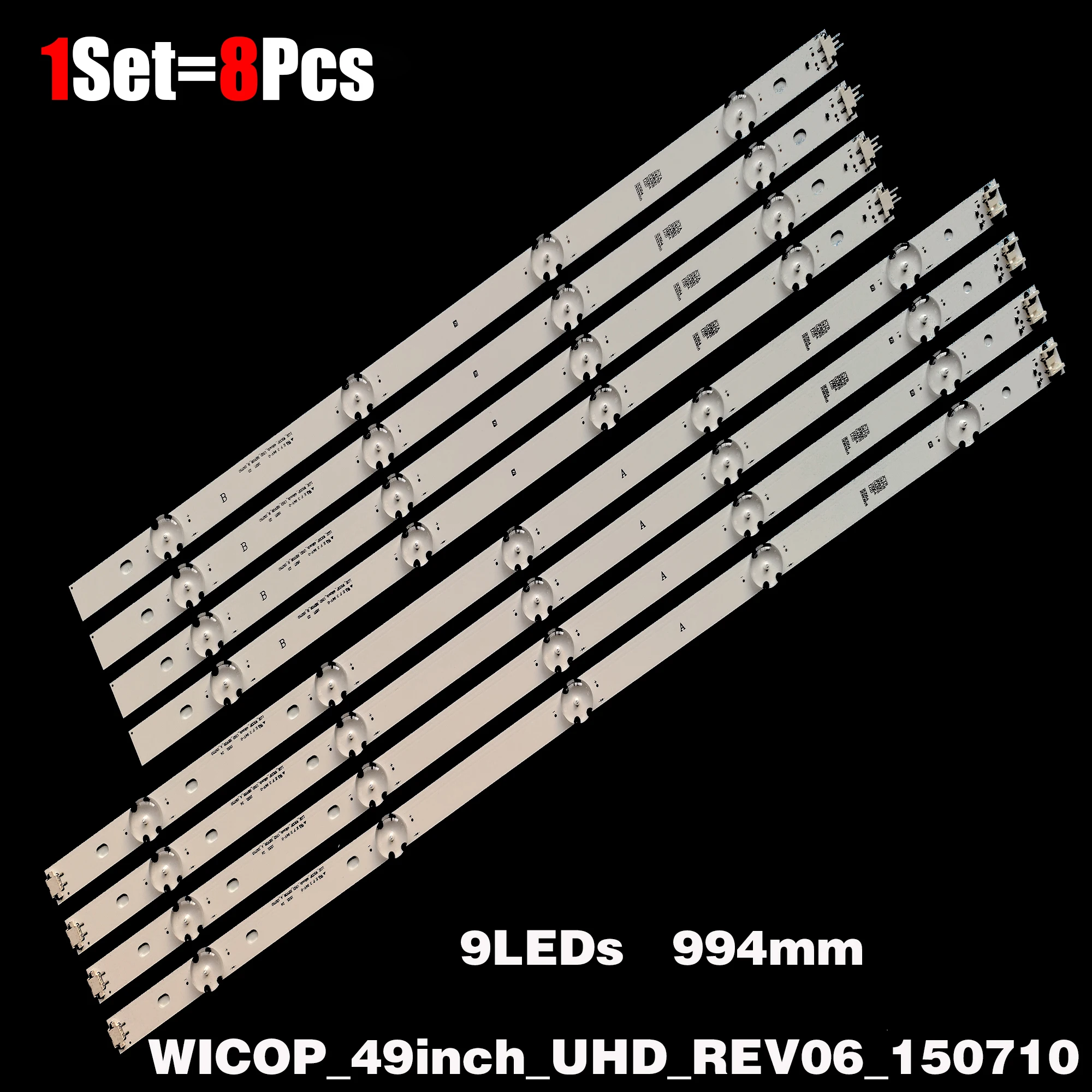 Striscia Led 8 Pz/Set Per Lg 49 Tv 49Uf6400 49Uf6407 49Lf510V 49Uf640V Nc490Due-Sadp2 Lge-Wicop-49Inch-Uhd-Fhd-Rev05 Gan01-1255A-P1