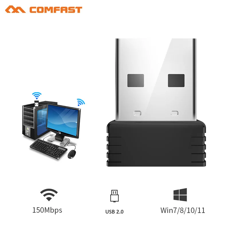 Mini Usb Wifi Adapter 802.11B/G/N 150Mbps Ricevitore Wireless Dongle Scheda Di Rete Laptop Pc Wifi Stick Usb Key Emettitore Antenna