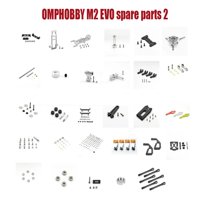 Omphobby M2 Evo M2-Evo Rc Elicottero Pezzi Di Ricambio Supporto Rotore Motore Montaggio Piastra Oscillante Tirante Albero Cuscinetto Viti Set 2