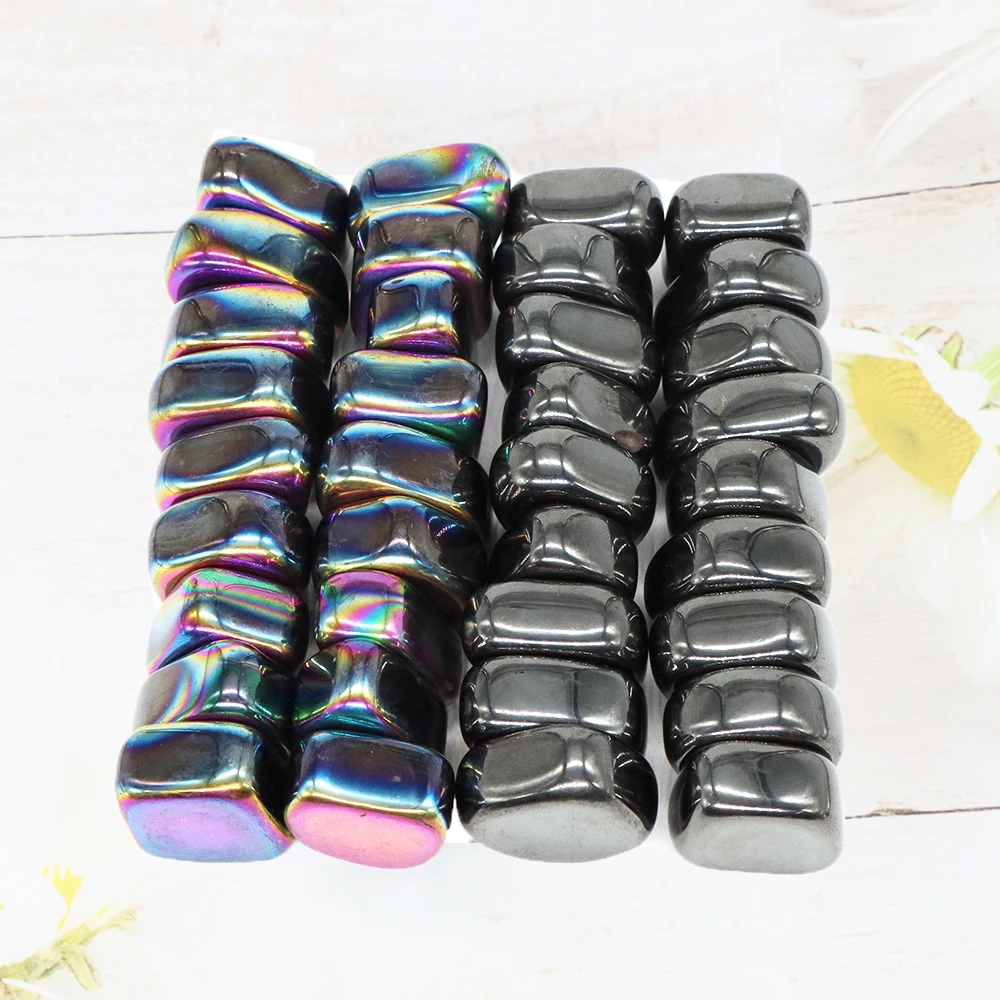 Placcatura Naturale E Black Lodestone Magnetite Ematite Reiki Healing Magnetic Energy Pietre Burattate Nota Adesiva Messaggio Promemoria