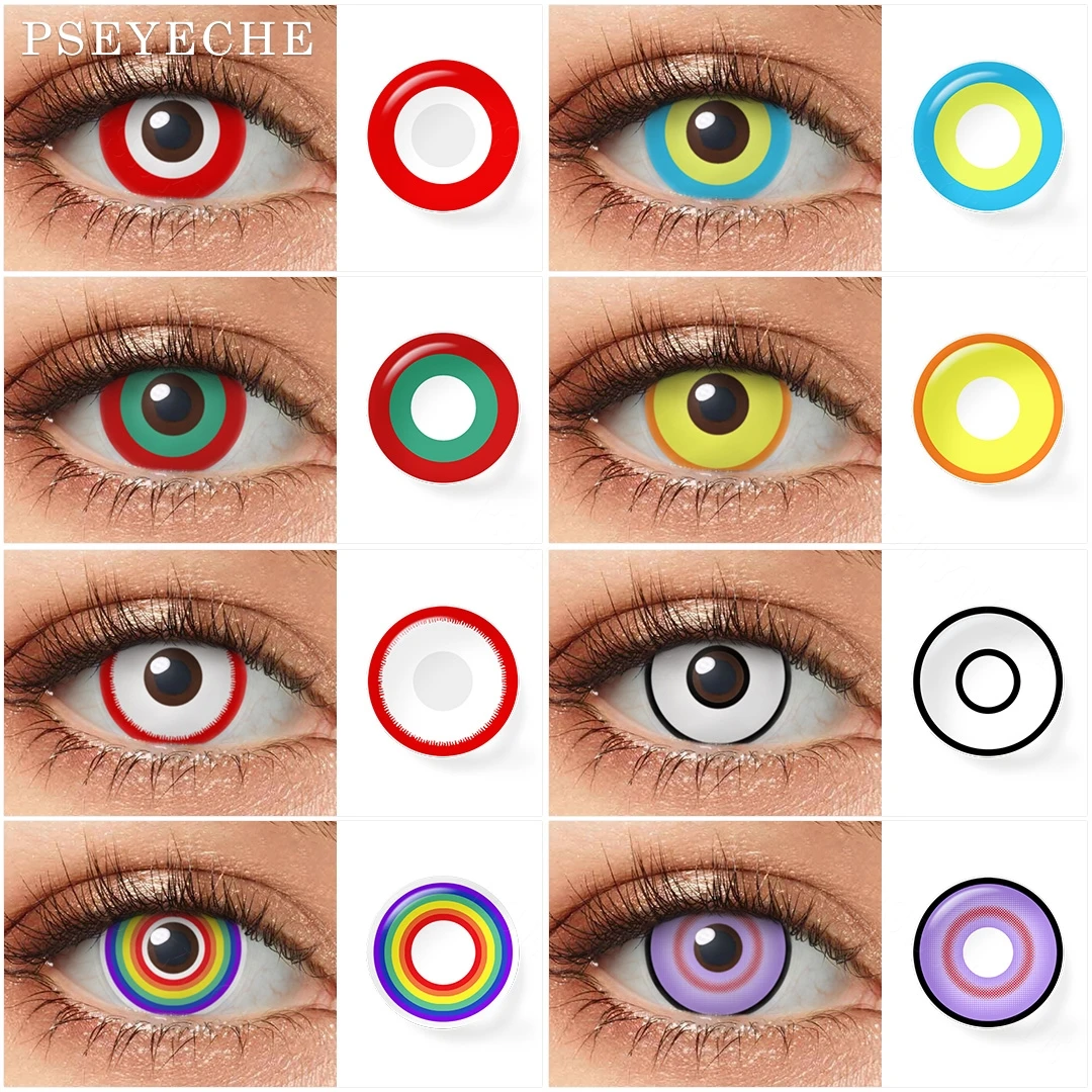 Lenti A Contatto Cerchio Rosso E Verde Lenti A Contatto Halloween Lenti Colorate Cosplay Lenti Pazze Per Occhi Trucco Accessori Anime