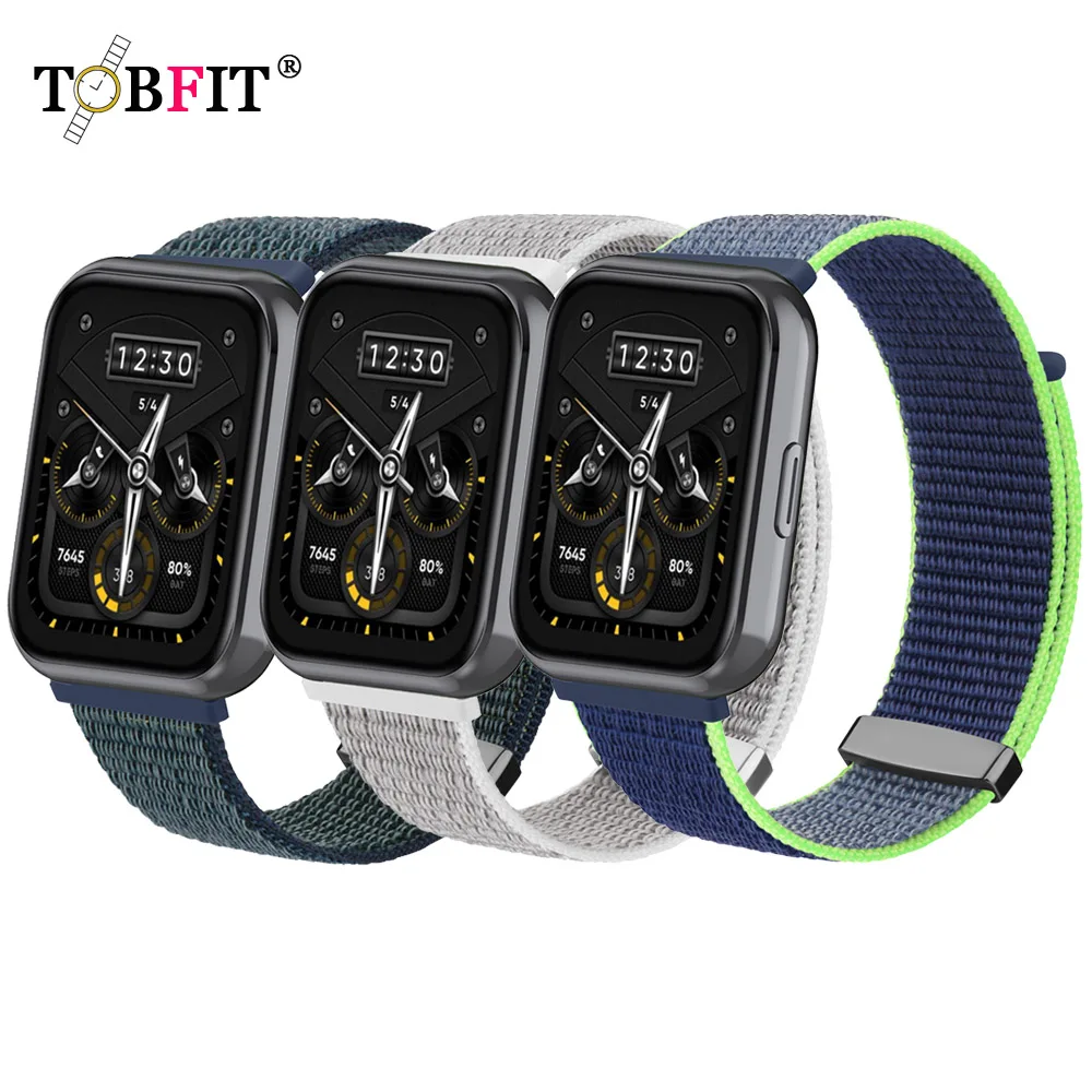 Nylon Strap For Realme Watch 2 Pro Band With Metal Ring Wristband Watchband For Realme Watch 2/Realme S/Realme S Pro Bracelet