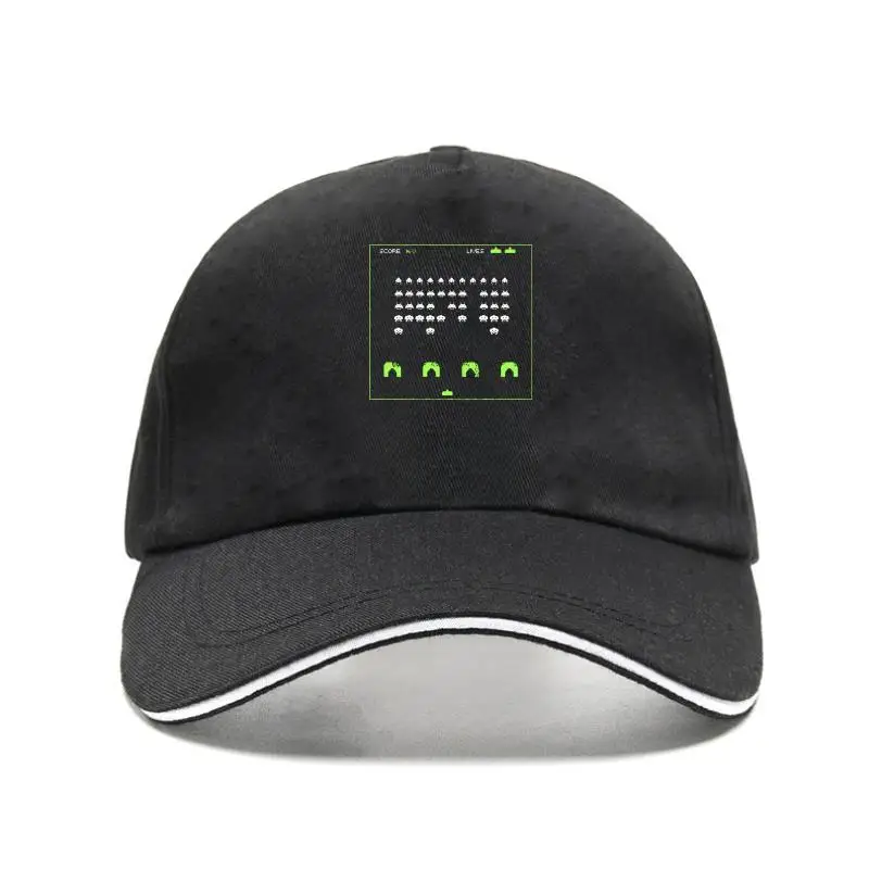 Space Invasers 2 Old School Classic Arcade Game Bill Hat Black Basic Bill Hats