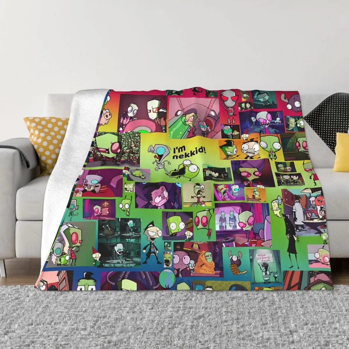 Alien Et Space Coperta Flanella Invader Zim Cozy Soft Fleece Copriletto