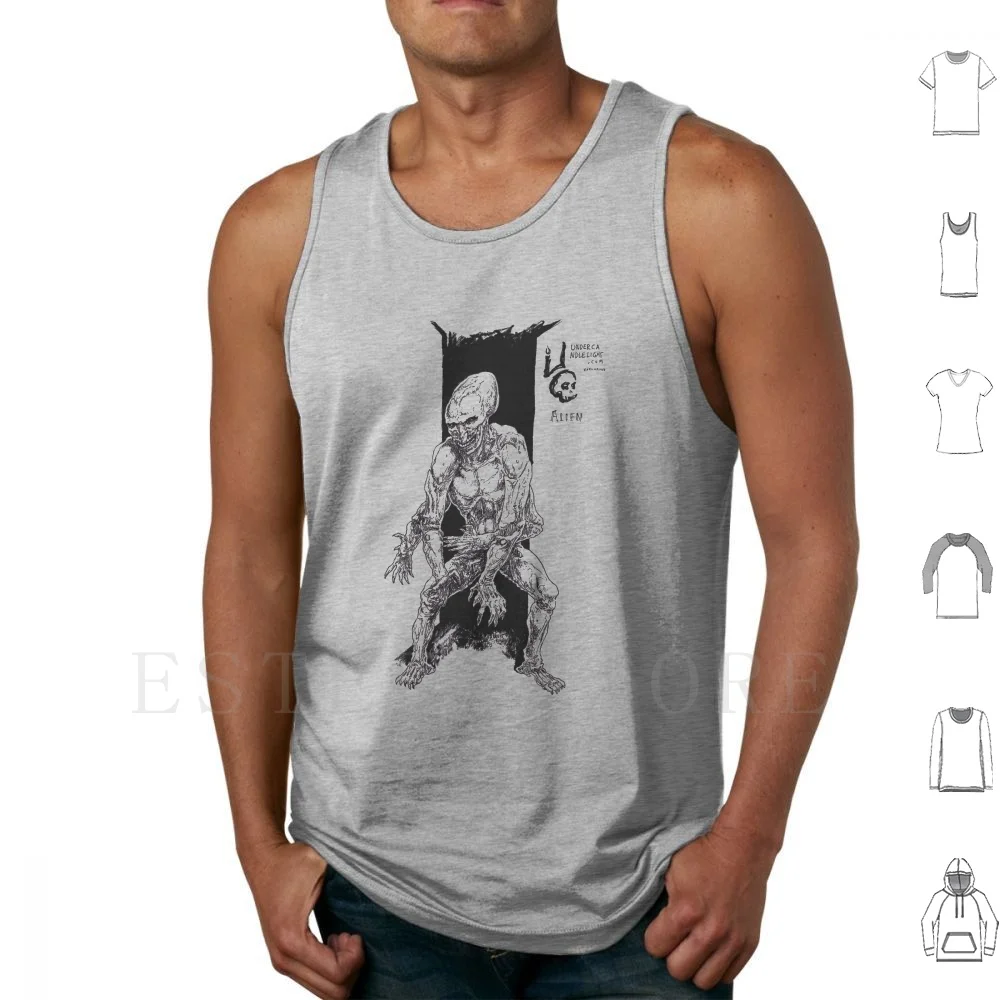 Le Canottiere Gilet Senza Maniche Xenomorph Invers Spazio Esterno Horror Ink B W