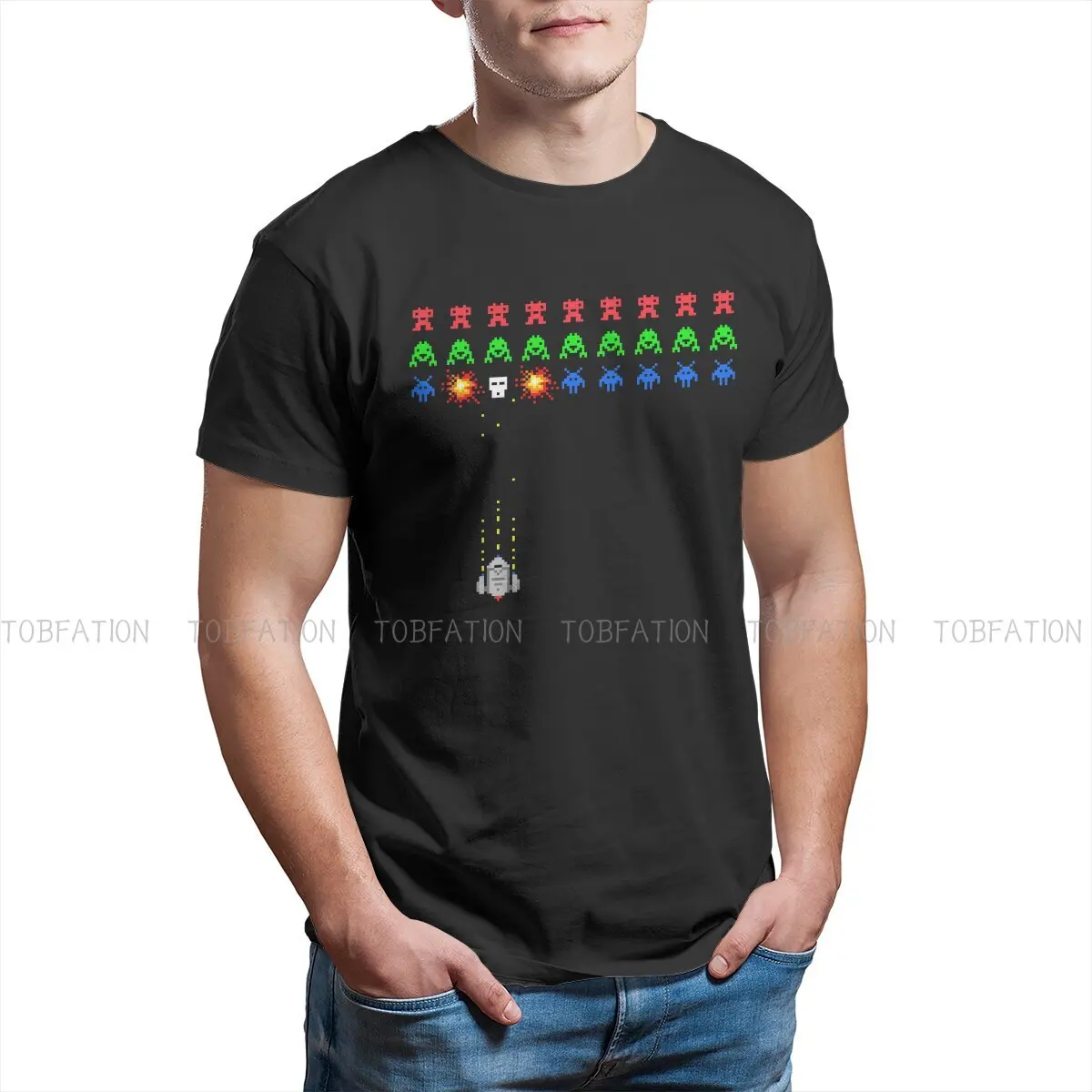 Space Invasers Arcade Game Shooting Magliette Originali The Plane Distintivo Homme T Shirt Abbigliamento Divertente Taglia S-6Xl