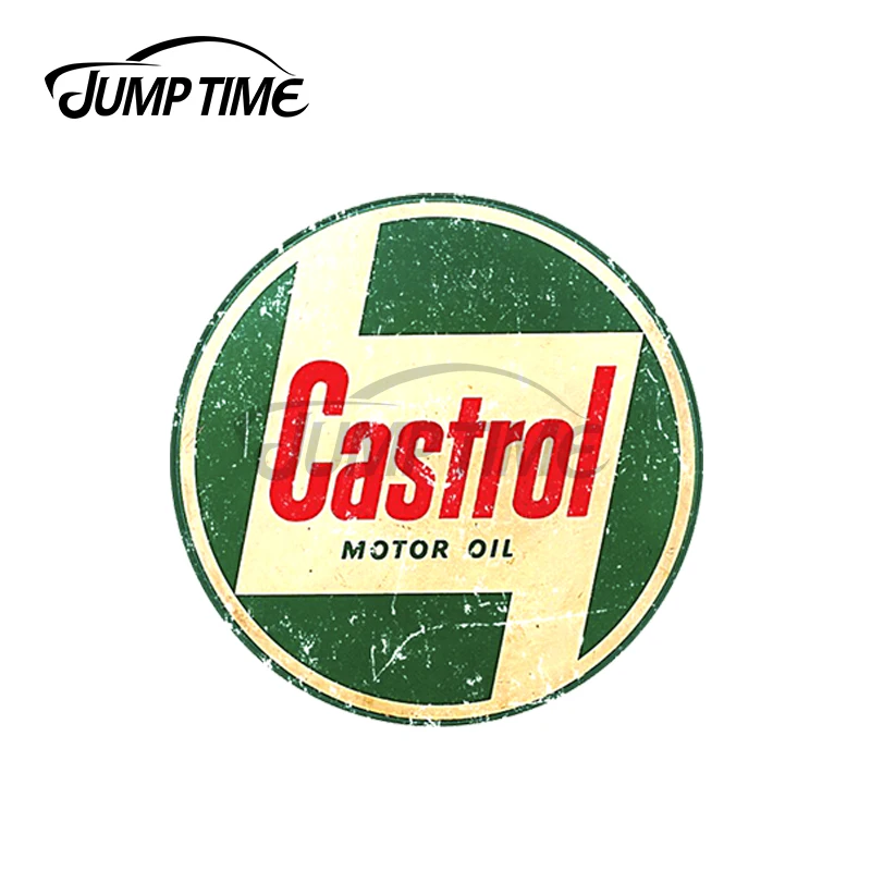 Jump Time 13X13Cm Per Castrol Motor Oil Retro Sign Fashion Ocwaterproof Scratchcar Decalcomanie Parabrezza Impermeabile Adesivo Per Auto