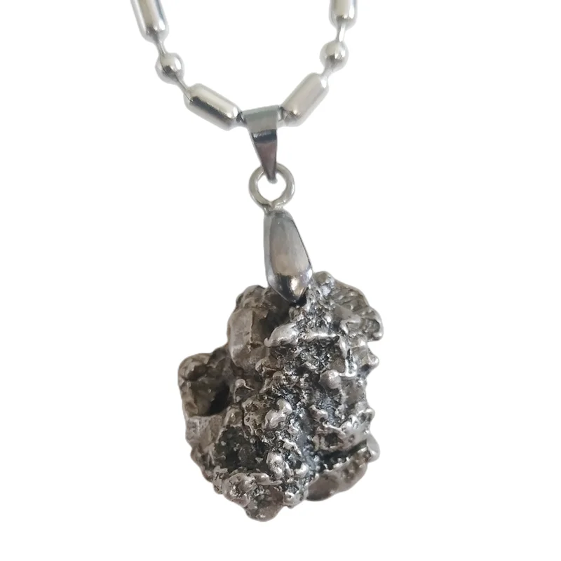 Ciondolo Meteorite In Ferro Campo Del Cielo Dall'Argentina Collana In Materiale Meteorite Naturale Campione Di Meteorite