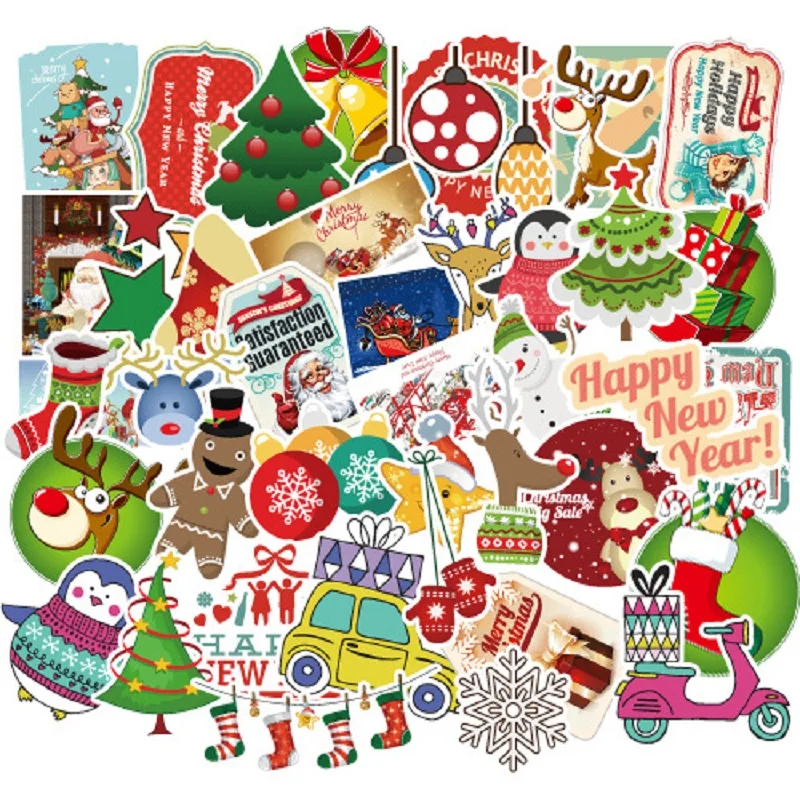 10Pcs New Christmas Motorcycle Car Sticker Decal Casuale Fiocchi Di Neve Sticker Adesivi Impermeabili Moto Car Sticker Moto