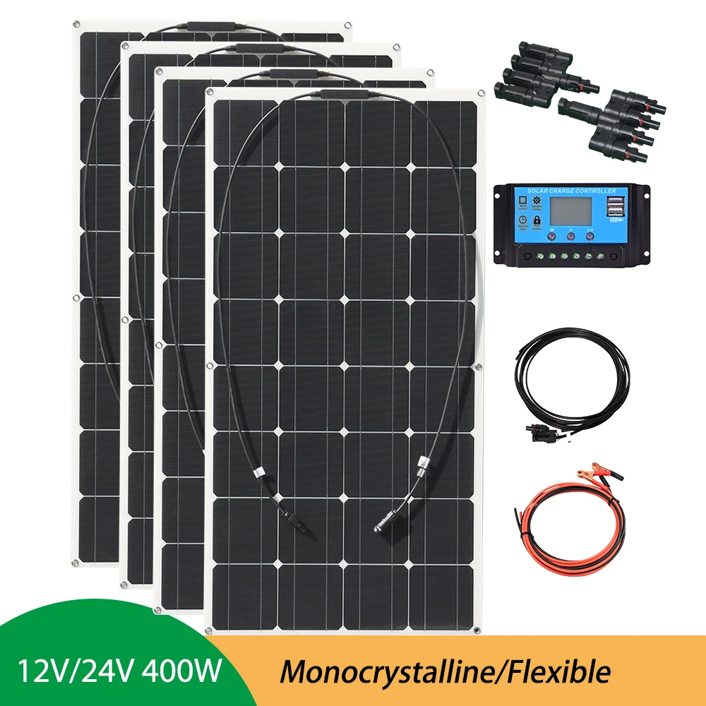 Boguang Solar Panel Kit Module Pannello Solare 1Pcs ~ 6Pcs 100W Flessibile Pannello Solare Kit Modulo 100 W 200W 300W 400W 500W 600W 12V/24V Pannello 
