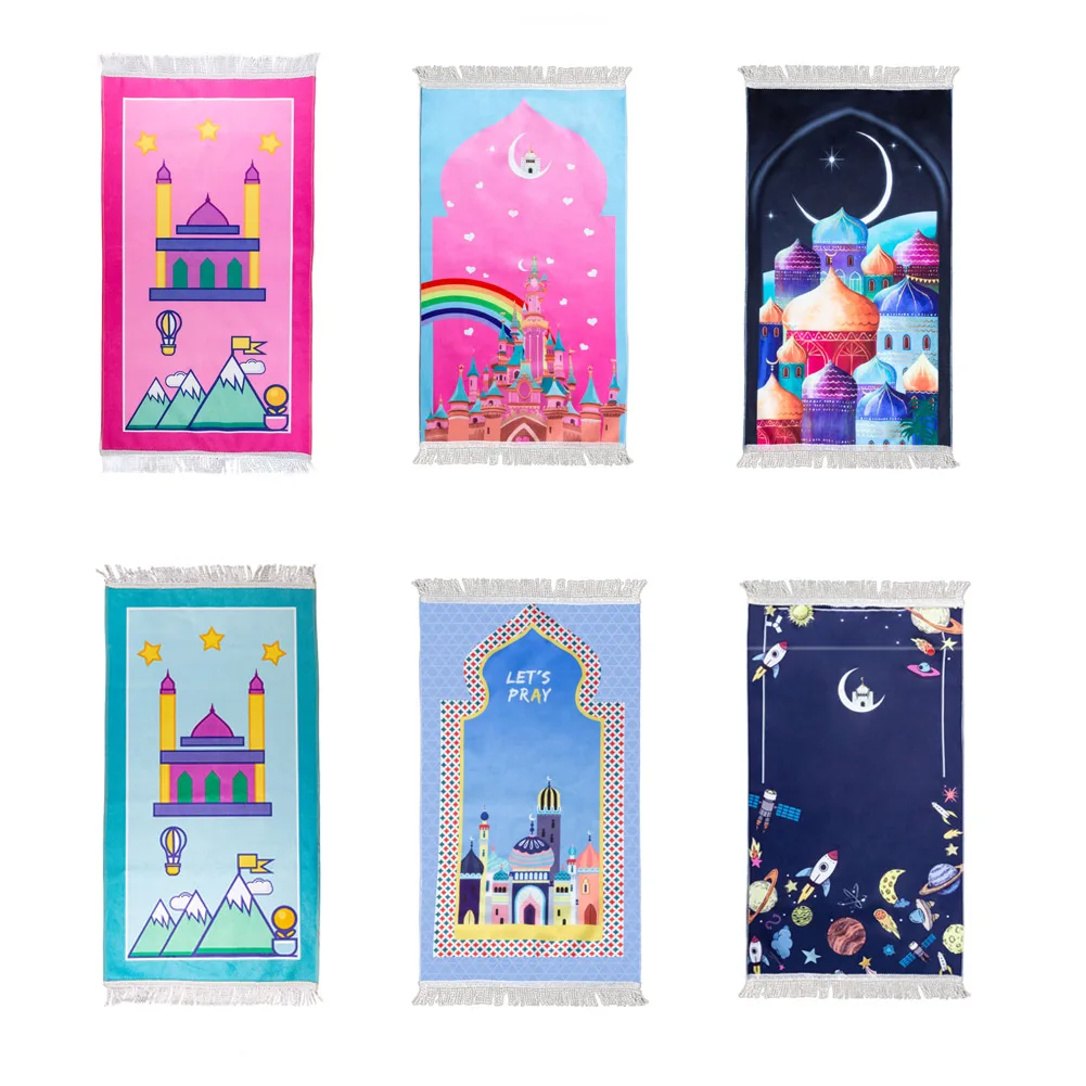 Tappetino Da Preghiera Per Bambini Islam Musulmano Tappeto Da Preghiera Per Bambini Tappetino Da Preghiera Portatile S Salah Mat Eid Ramadan Regalo Pe