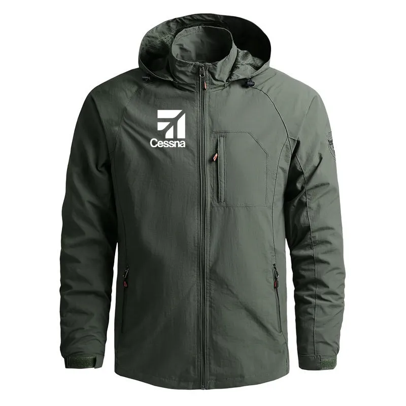 Hot 2024 New Waterproof Windbreaker Flight Cessna Pilots Man Coat Giacche Outdoor Military Zipper Casual Giacca Con Cappuccio Per Uomo