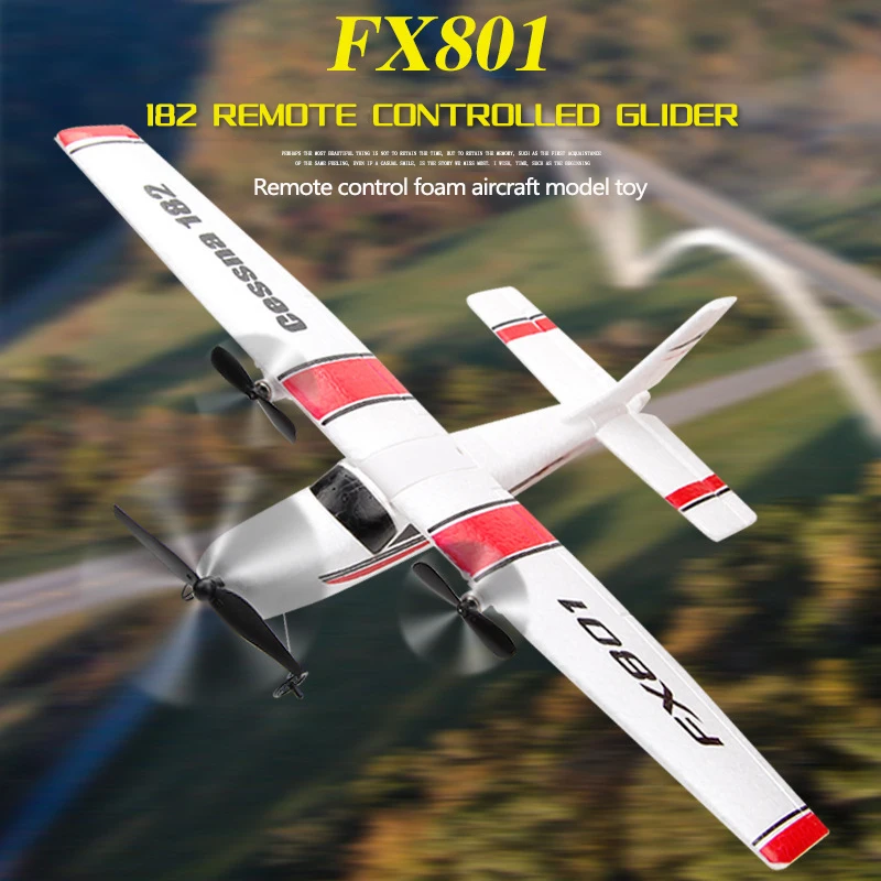 Fx801 Aereo Telecomandato Cessna 182 Telecomando Ad Ala Fissa Modello Di Aereo In Schiuma Rc Aereo Giocattoli Aliante Pratica Rtf