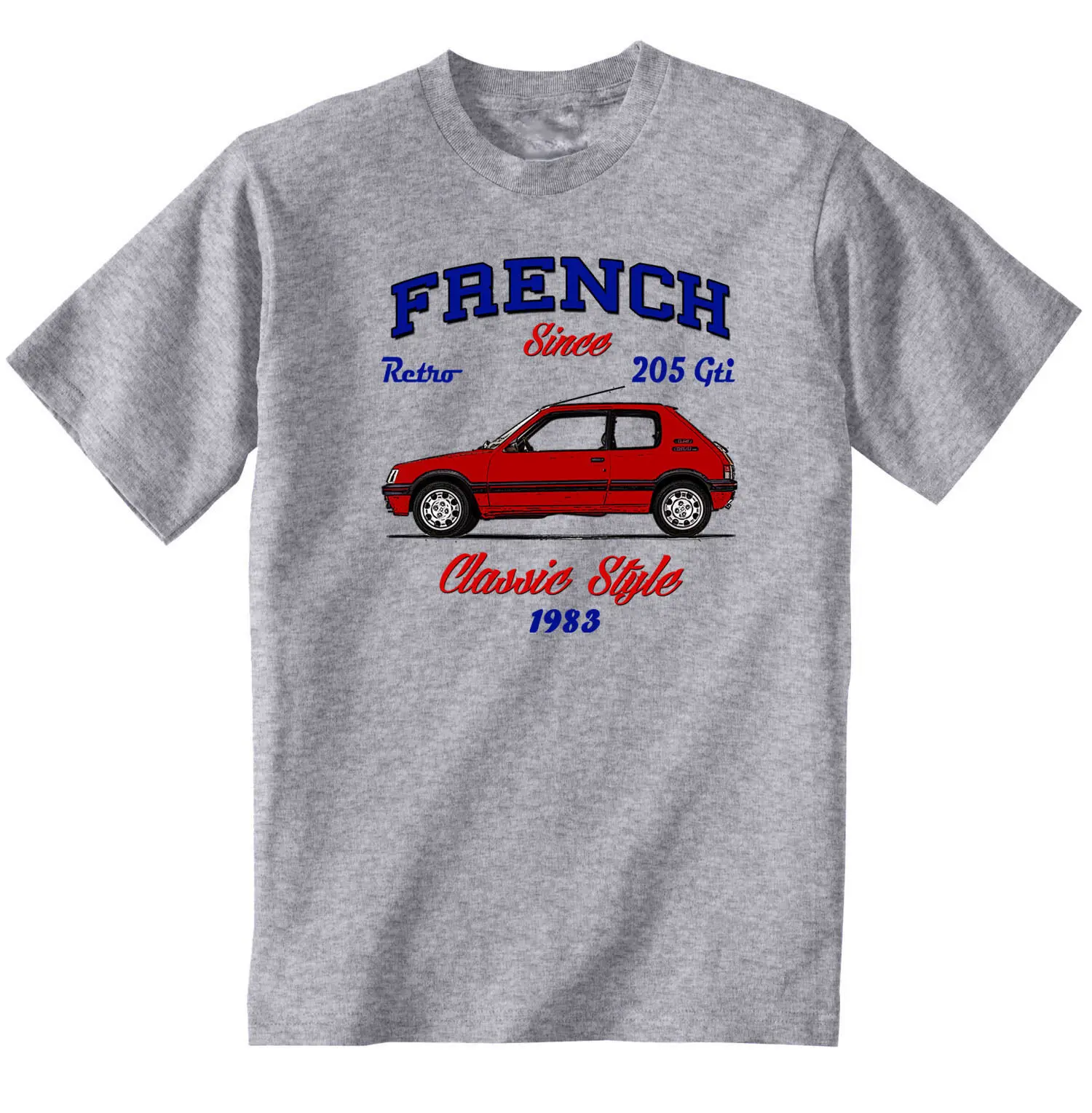 Auto Francese Vintage 205 Gti-Nuova T-Shirt In Cotone