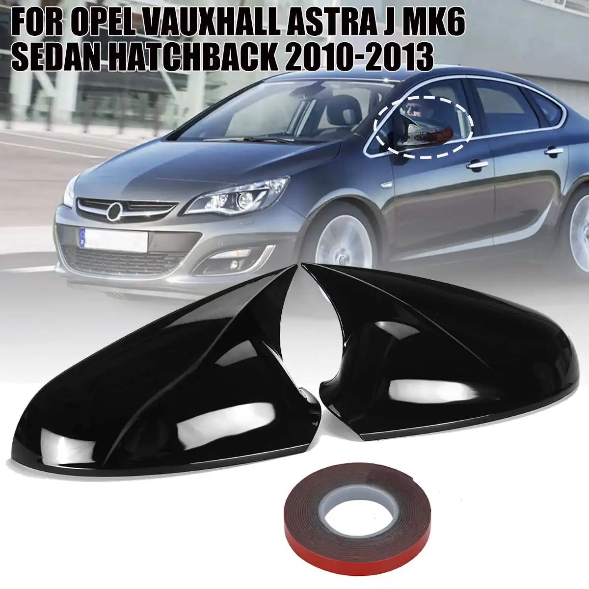 Coppia M Style Side Wing Mirror Cover Caps Add On Per Opel Vauxhall Per Astra J Mk6 2010-2013 Copertura Specchietto Retrovisore