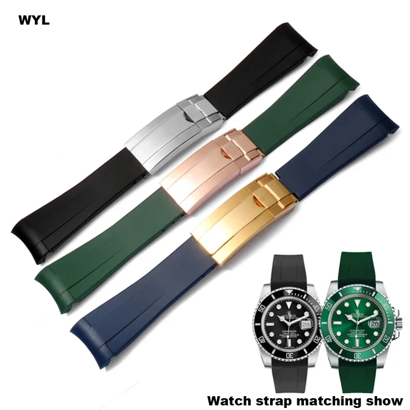 Accessori Per Orologi Per Cinturino In Gomma Rolex Maschio Ditongna Green Water Ghost Diver Cinturino In Silicone Verde 20/21Mm
