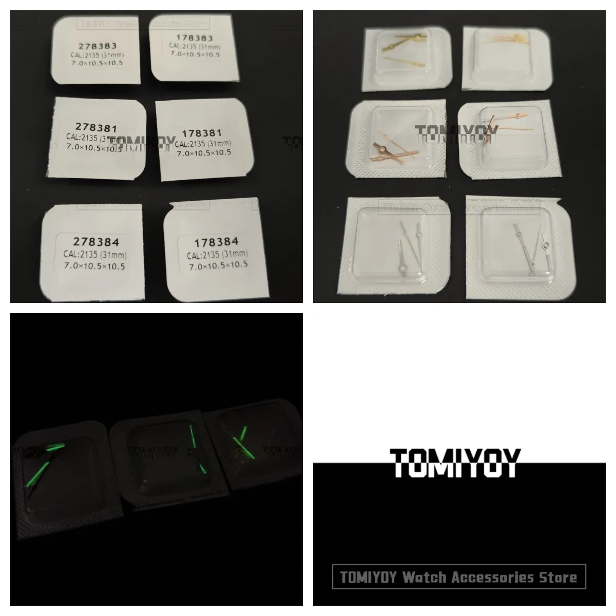7.5*10.5*10.5 Lancette Dell'Orologio Da Uomo Verde Luminoso Svizzero Fatto A Mano Set Adatto Per 31Mm Rolex Regular Watch Calibres 2135 2130