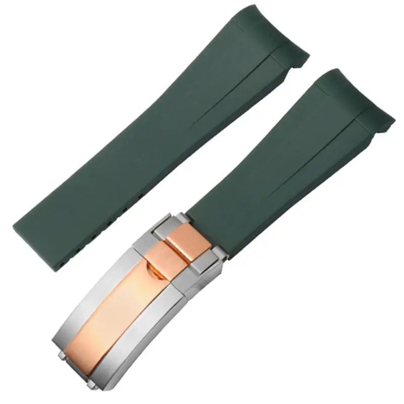 Pcavo Per Cinturino In Gomma Rolex Maschio Ditongna Green Water Ghost Diver Silicone Verde 20Mm 21Mm Cinturino Per Orologio