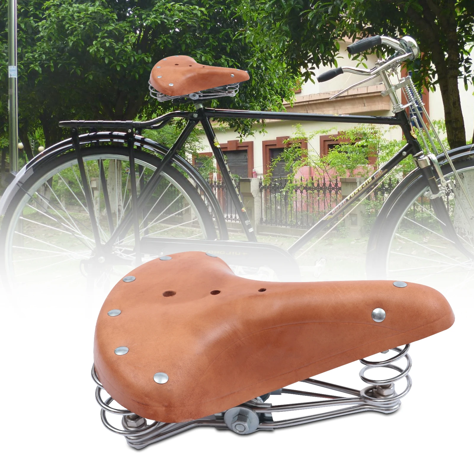 Bicicletta Retro Sasse Mountainbike Sattel Ledersattel Fahrradsatel Echtleder Sattel