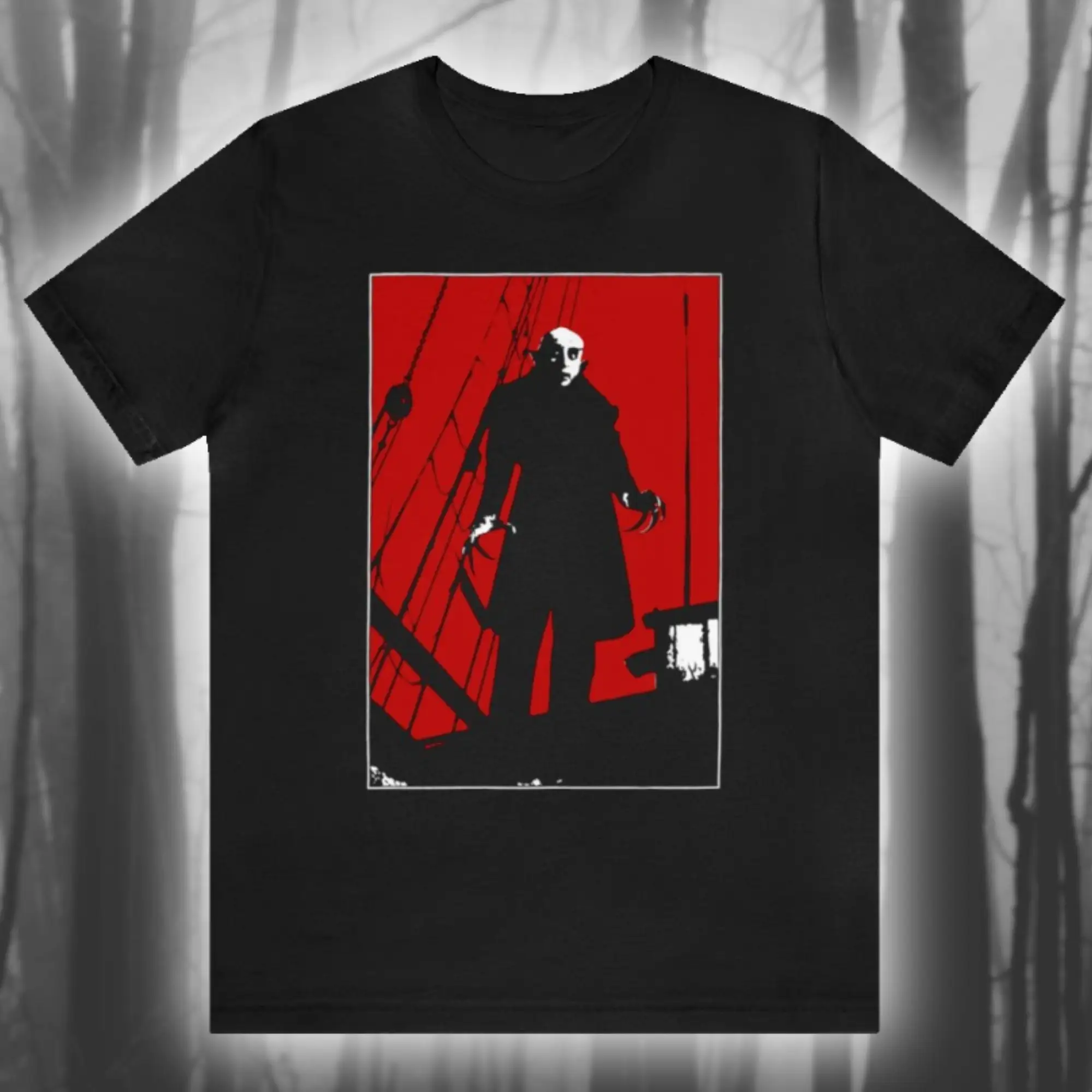 Nosferatu Red Classic Horror Film T Shirt Dracula Vintage Gothic Movie Poster Jersey Maniche Lunghe O Corte