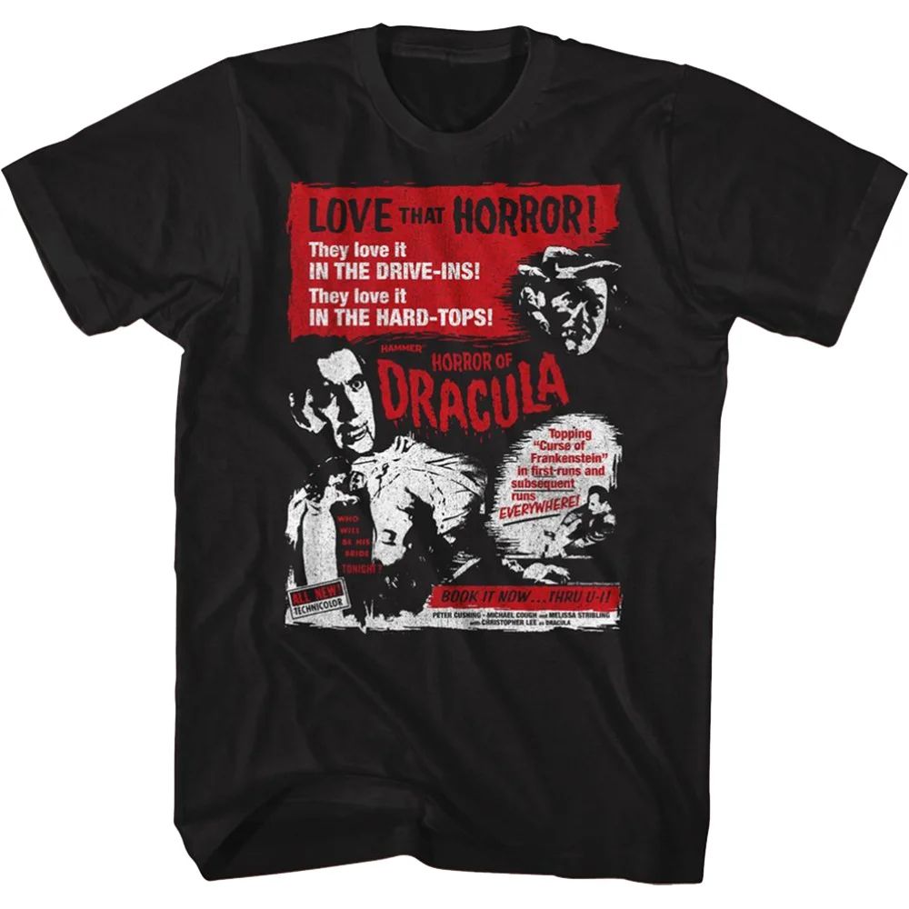Maglietta Horror Di Dracula Poster Hammer Films
