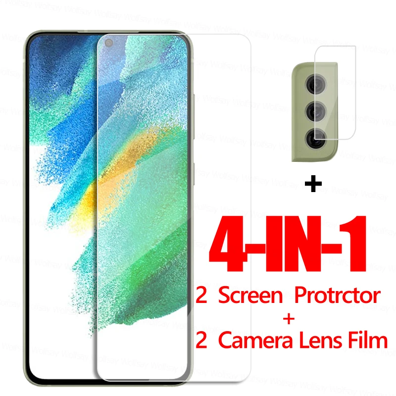 Vetro 4In1 Per Samsung Galaxy S21 Fe 5G Vetro Temperato Samsung Galaxy S20 S21 Fe 5G Pellicola Proteggi Schermo Per Samsung S21 Fe 5G