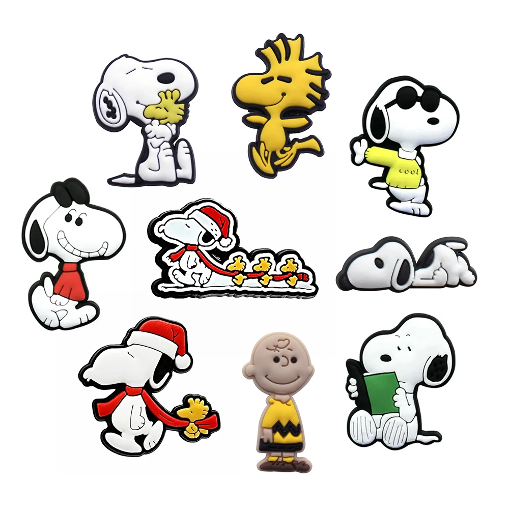 9-21 Pz/Set Snoopy Croc Charms Cartoon Zoccoli Accessori Per Scarpe Fibbia Decorativa Croc Jibz Charms Per Bambini Amici Regali