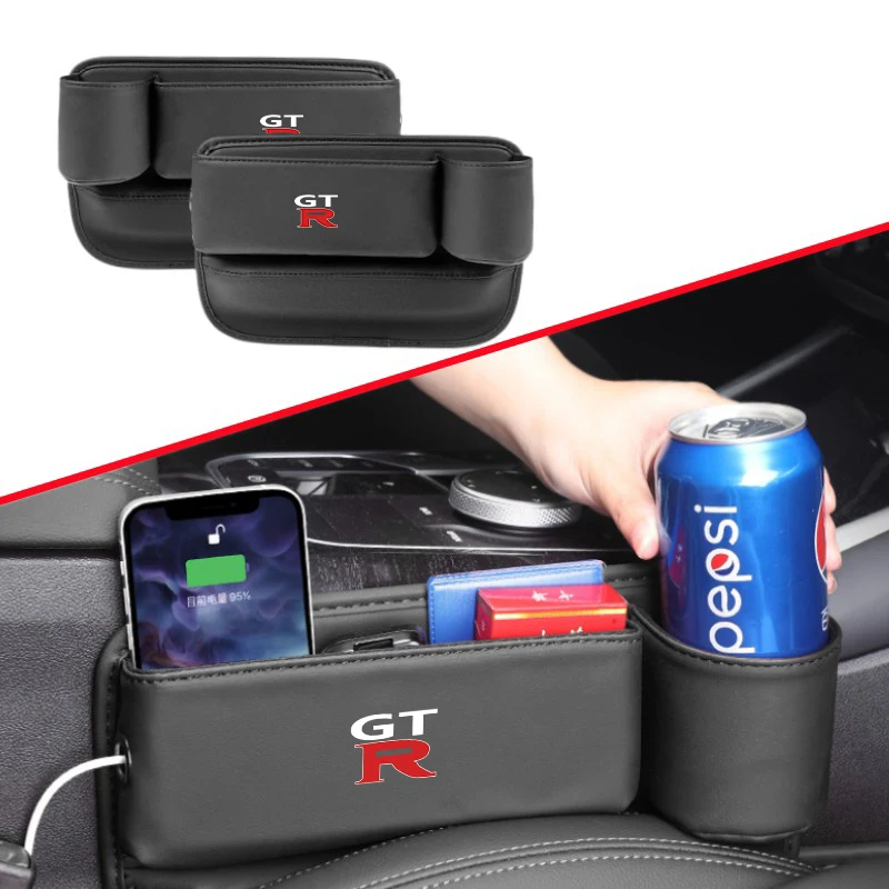Per Nissan Car Seat Gap Storage Box Pocket Wallet Key Cup Phone Holder Gtr Nismo Jdm R32 R33 R34 Teana Skyline Kawasaki