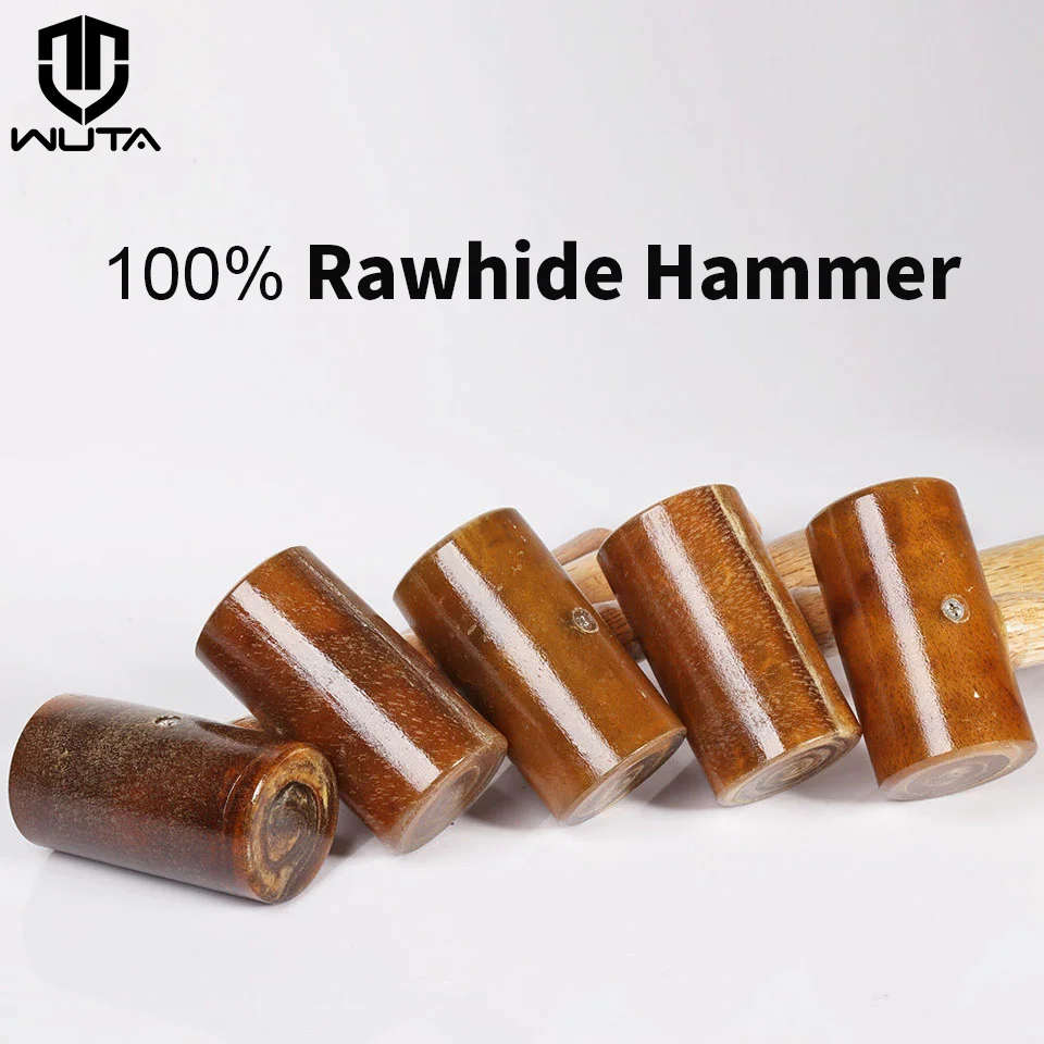Wuta 100% Rawhide-Head Mallet Leather Craft Hammer Stamping Jewelry Leather Worker Craft Tool Buona Capacità Di Lucidatura 48Mm 42Mm