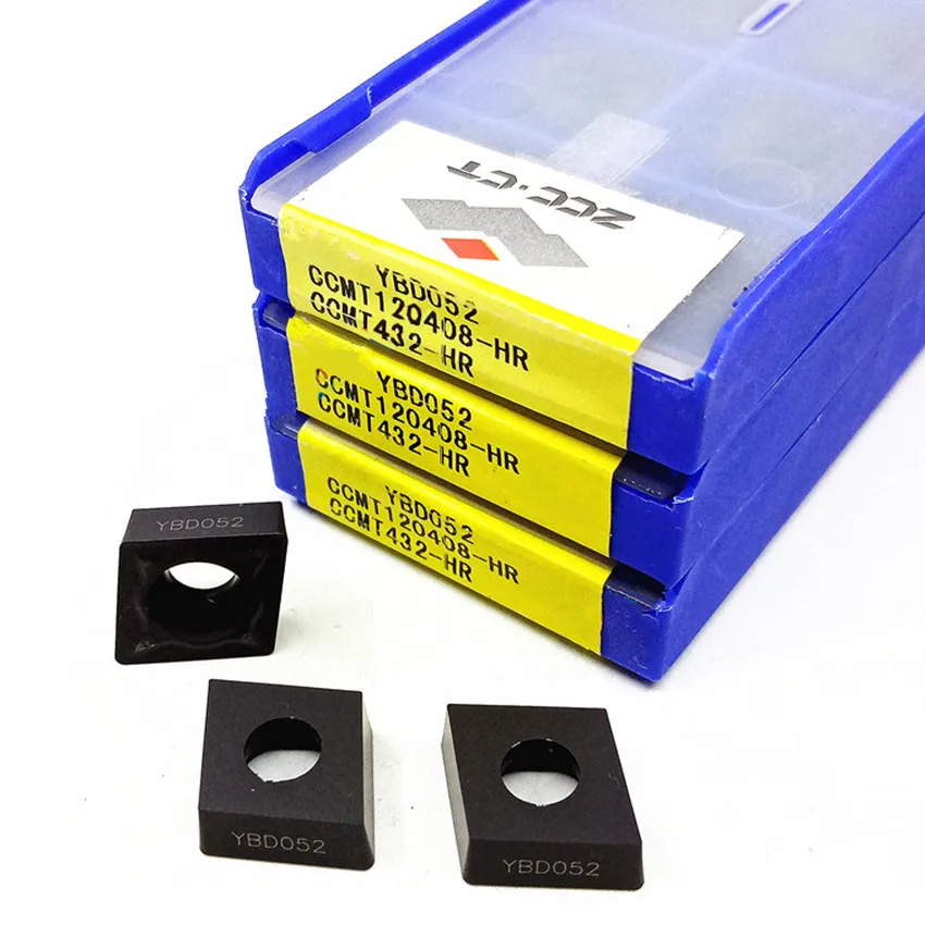 Zcc.Ct Ccmt120408-Hr Ybd052/Ccmt120408-Hr Ybd102/Ccmt120408-Hr Ybd151/Ccmt120408-Hr Ybd152 Ccmt432 Inserti In Metallo Duro Cnc 10 Pz/Scatola