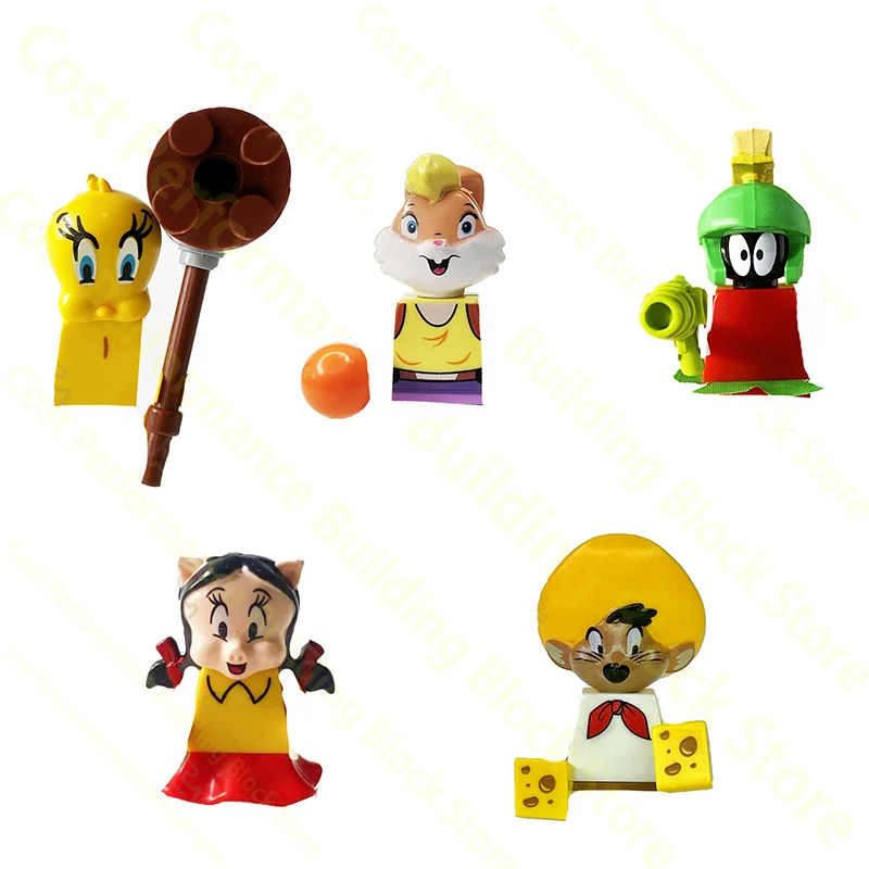 Lt1001 Lt1002 Building Blocks Tweety Bird Petunia Pig Speedy Golfales Ola Bunny Anime Figures Assemblare Bambole Giocattolo Per Bambini