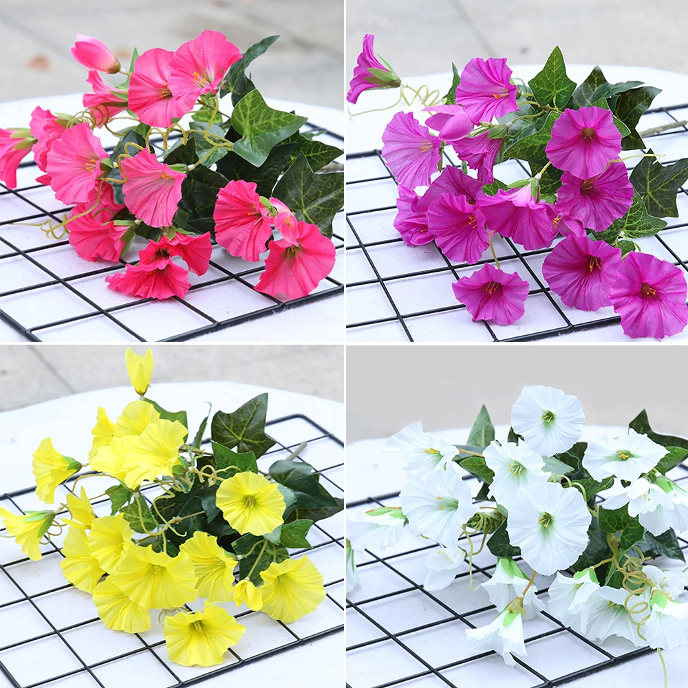 Artificial Morning Glory Vine Simulato Glory Petunia Simulazione Di Fiori Finti Petunia Wedding Home Decor Fiori Artificiali