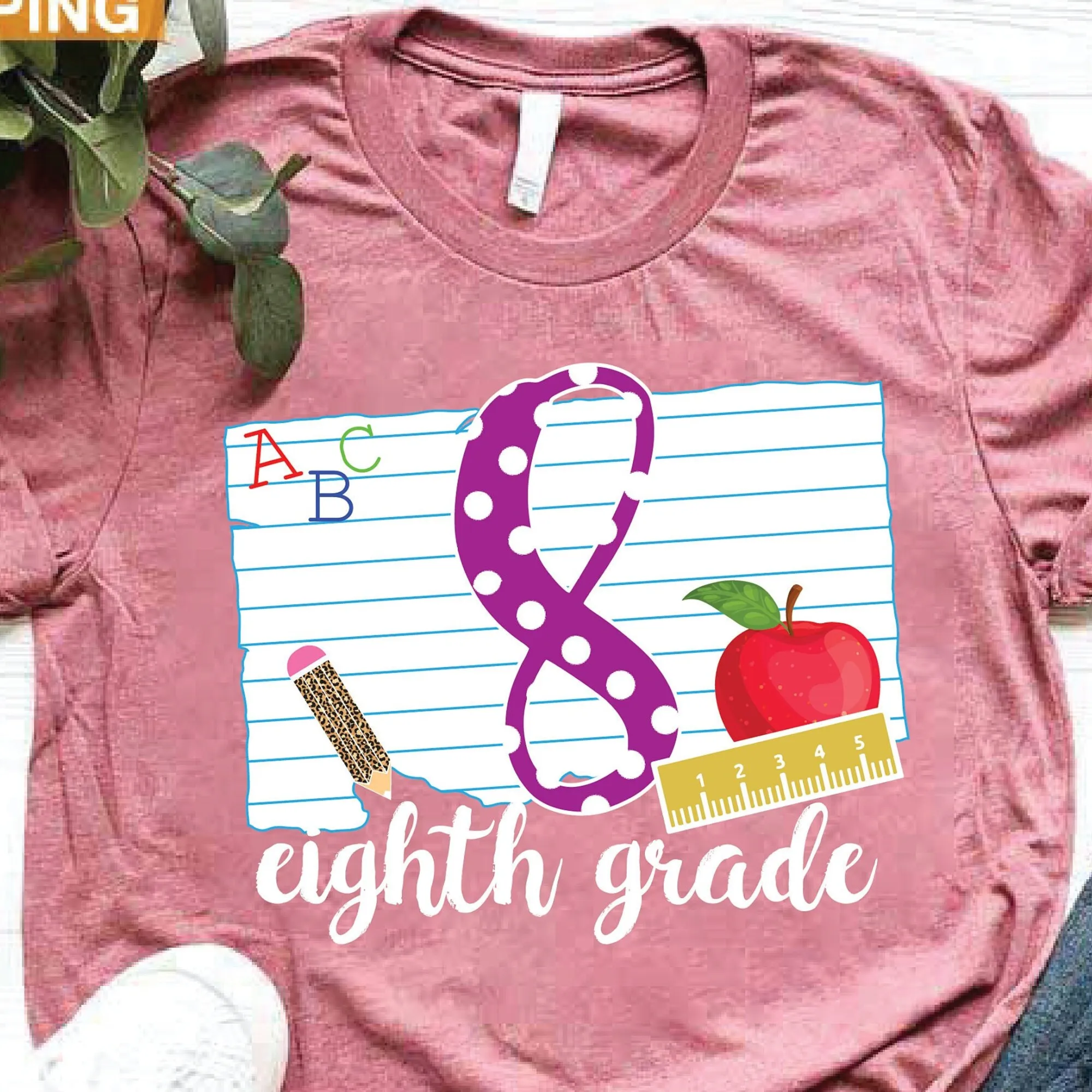 Maglietta Di Ottava Qualità, Regalo Per Il Ritorno A Scuola, Insegnante Di Ottava Qualità E Studente, Regalo Per Il Primo Giorno Di Scuola, Ciao Ottav