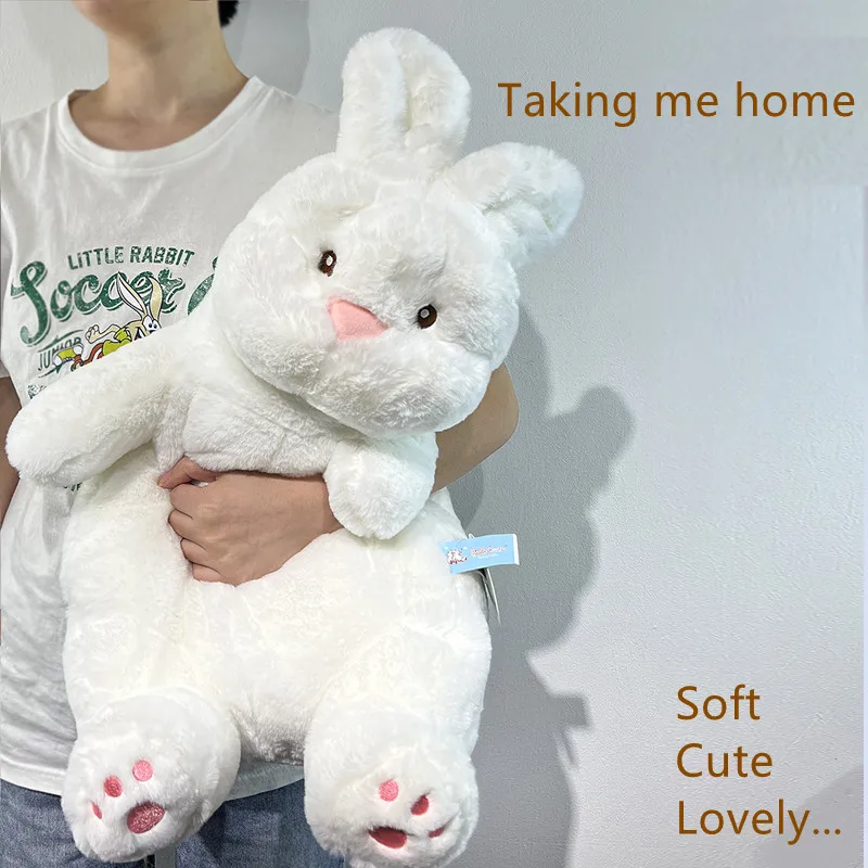 Super Soft White Bunny Plushie Toys Animali Di Peluche Kawaii Duck/Rabbit Huggle Toys Kids Fluffy Toy Baby Cuddly Pillow For Girls