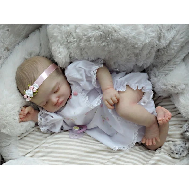 19 Pollici Bebe Doll Reborn Popular Limited Edition Doll Roselie Sleeping Newborn Bebe Realistico Soft Real Touch Cuddly Baby Doll