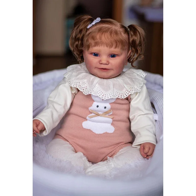 60Cm Reborn Baby Individuale Cute Girl Doll Con Capelli Radicati Toddler Popolare Realistico Real Soft Touch Cuddly Baby Bebe Reborn