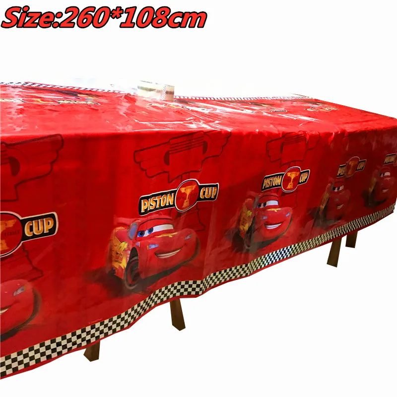 1 Pz 260*108Cm Cartoon Red Cars Festa A Tema Compleanno Usa E Getta Tovaglia Tovaglia Mappa Per Bambini Forniture Per Feste Decorazione