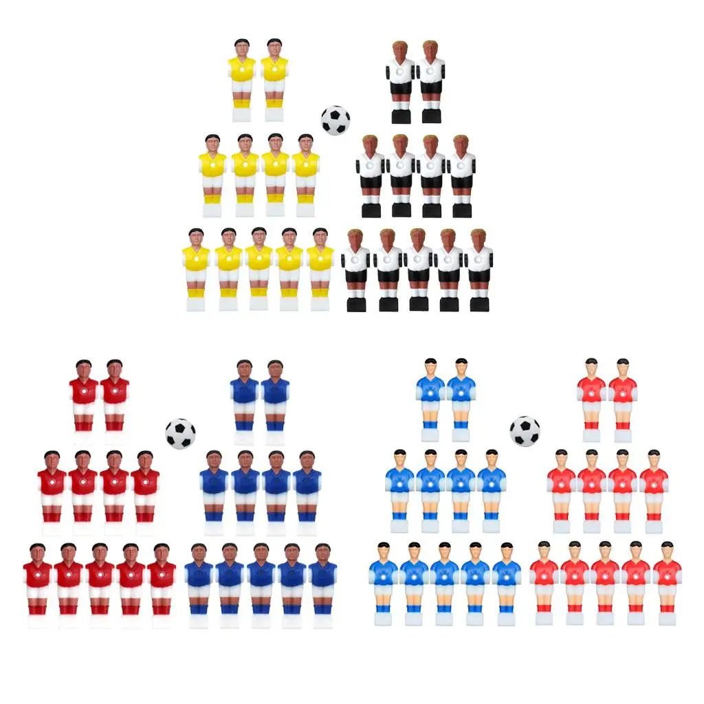 22X Foosball Men Soccer Table Football Players W/ Ball Game Acces Mini Resin Foosball Men Sostituzione Table Top Per Adulti Bambino