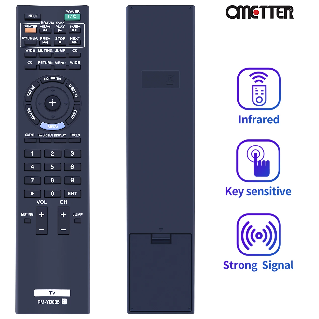 Rm-Yd035  Remote Control Fit For Sony Bravia Tv Kdl-22Bx300 Kdl-32Bx300 Kdl-32Fa600 Kdl-32Ex301 Kdl-32Ex400 Kdl-40Ex401