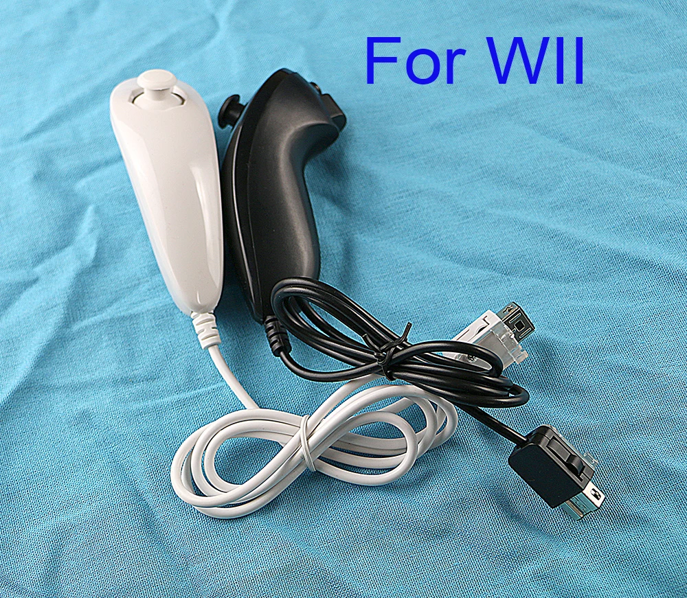 1Pc Per Controller Di Gioco Nintend Wii Nunchuck Controller Maniglia Di Gioco Curvo A Mano Nunchuk Per Nintendo Wii Gamepad
