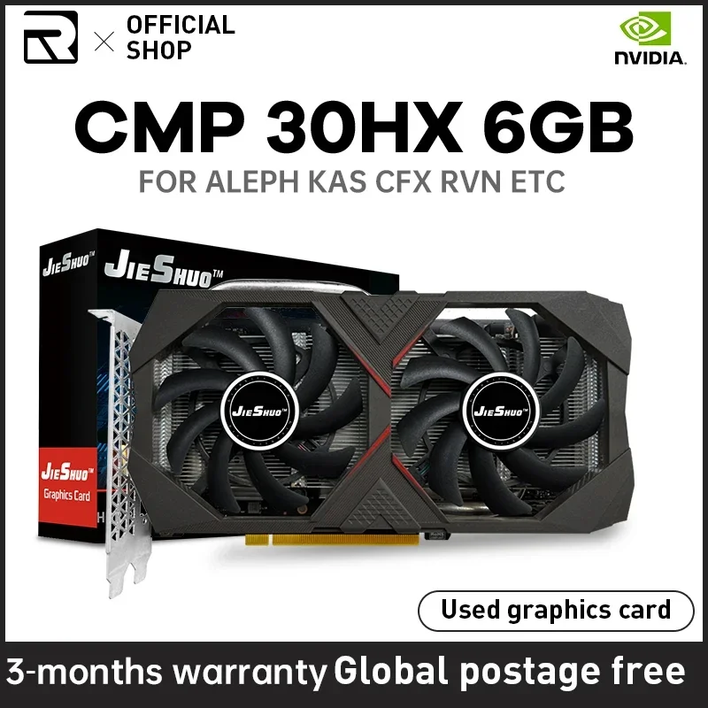 Jieshuo Nvidia Cmp 30Hx 6Gb Archiviazione Professionale Della Scheda Grafica Mineraria Utilizza Cmp30Hx 6G Gpus Per La Serie Btc Kas Rvn Cfx Ecc