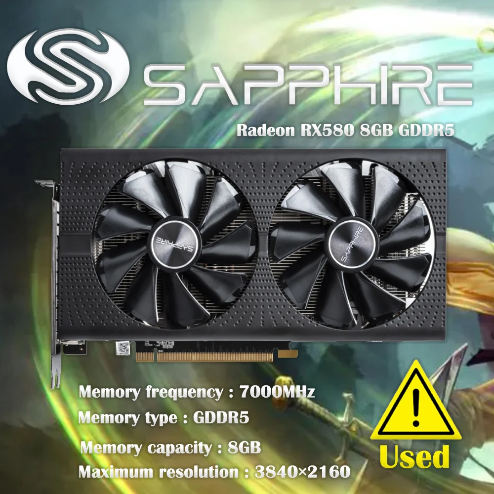 2 Pz/Lotto Sapphire Radeon Rx580 8Gb Gddr5 Pci Express X16 3.0 Scheda Grafica Per Videogiochi Scheda Grafica Esterna