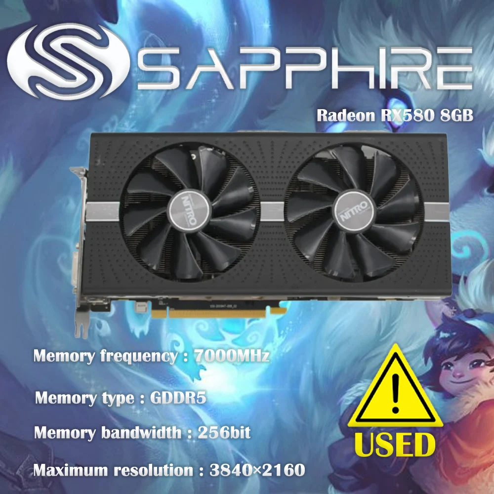 Sapphire Radeon Rx580 8Gb Gddr5 Pci Express X16 3.0 Scheda Grafica Per Videogiochi Scheda Grafica Esterna
