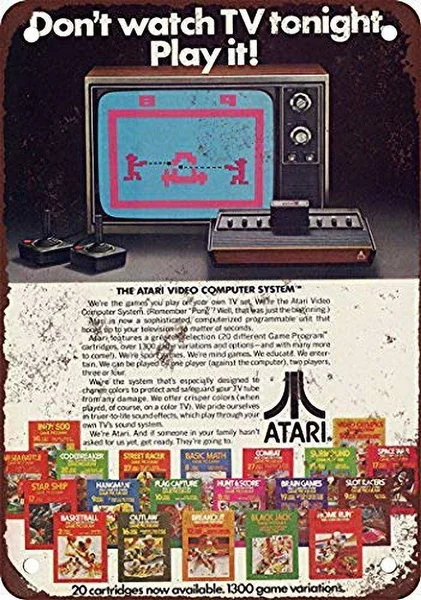 Atari Video Computer System Tin Sign Art Wall Decoration,Vintage Aluminium Retro Metal Sign