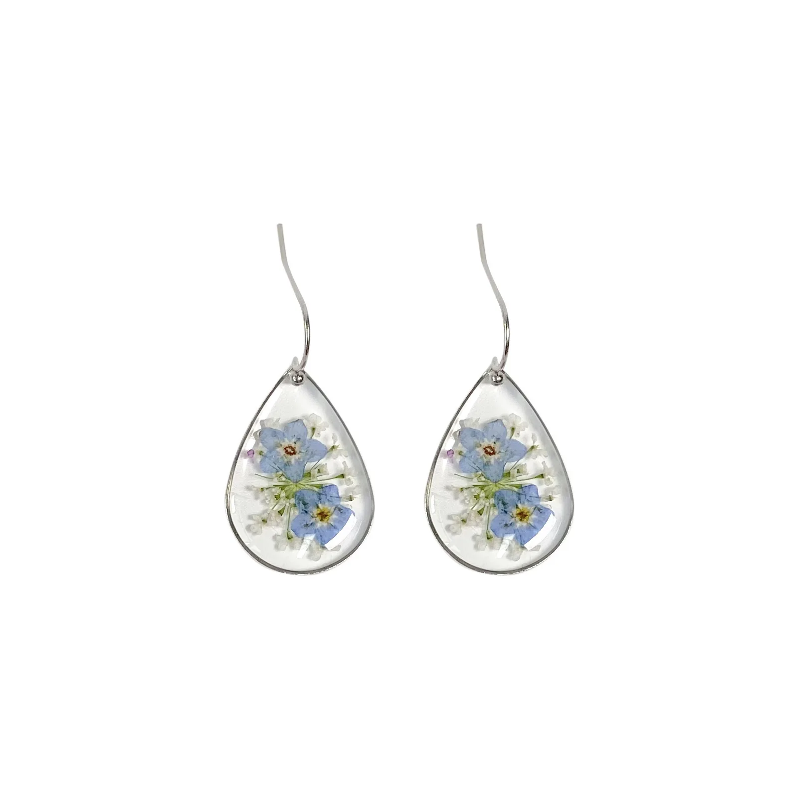 Summer Women Sweet Water Drop Forma Popolare With-Me-True Fashion Resin Natural Drop-Dry Flower Orecchini